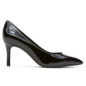 9W 9 W WIDE WIDTH Rockport Women's Total Motion 75MM Black‎ Patent Leather Heels